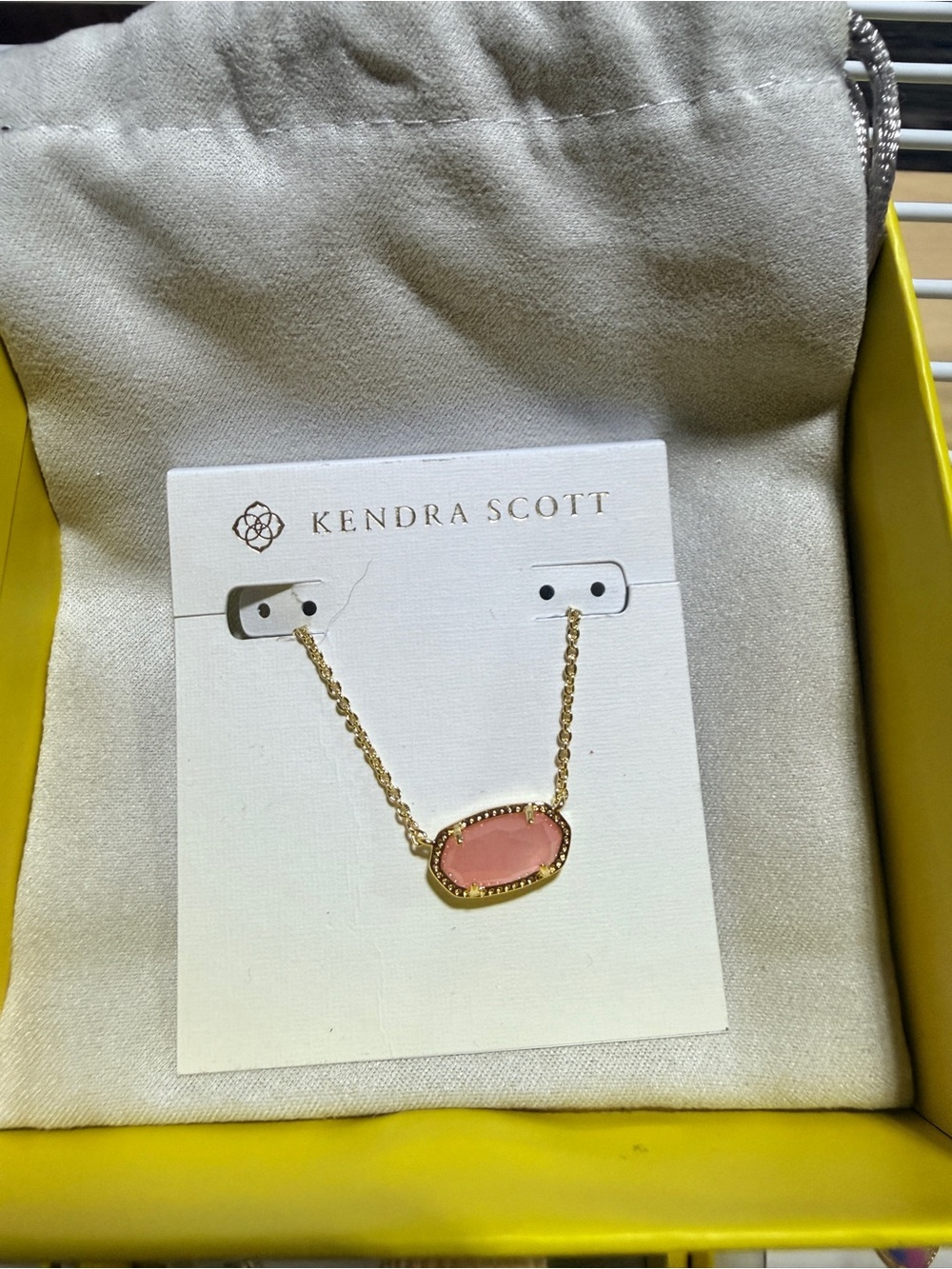 Kendra Scott Pink Pendant Necklace in Gold Tone